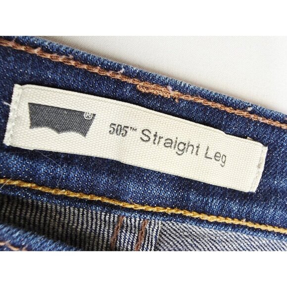 Levis 27X30 Size 4S Womens 505 Straight Leg Blue Denim 5 Pocket Logo Tag Jeans - Picture 5 of 14